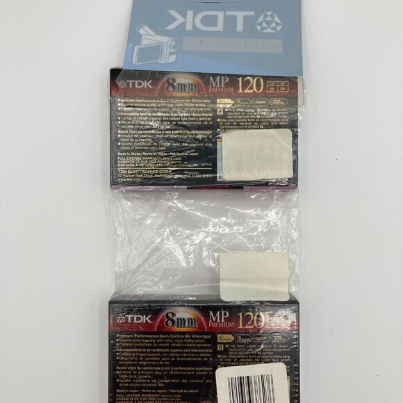 TDK 120 8mm MP Premium Camcorder Video Tape Cassette P6-120MP New Sealed 2 Pack - Picture 2 of 3
